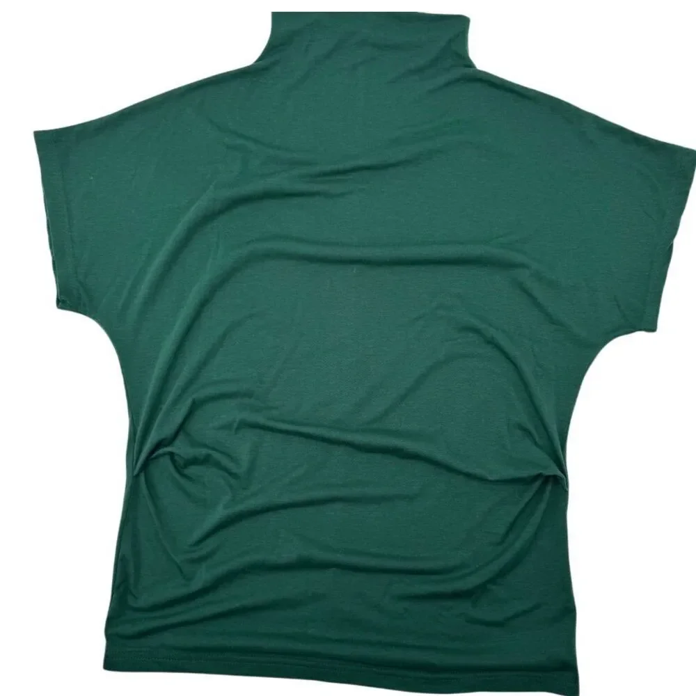 Mock Neck Sleeveless Top Forest Green Blouse‎